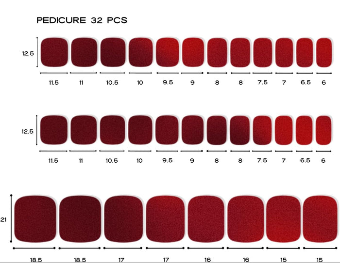 Red wine Pedicure Gel Nail Strips
