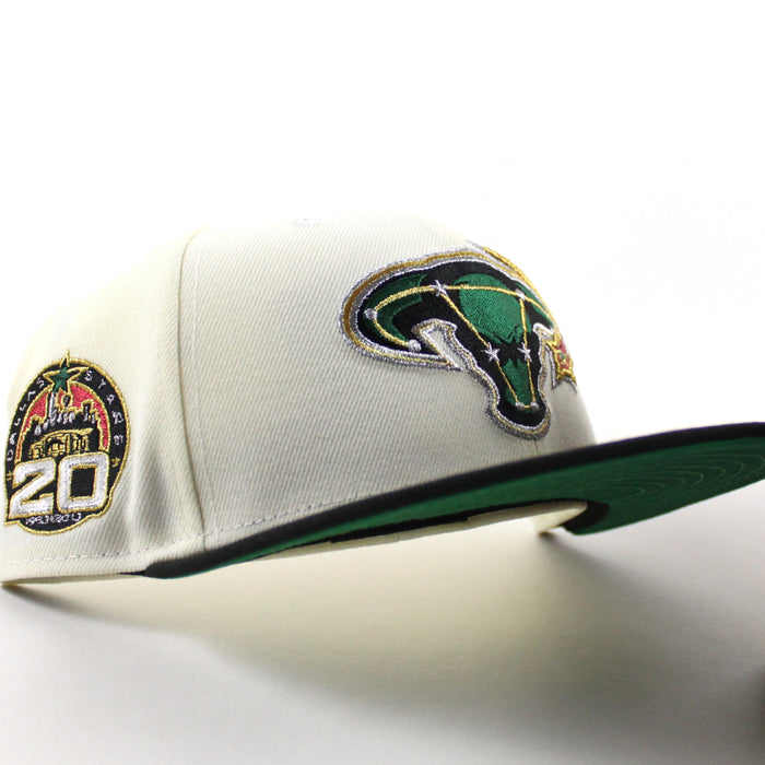Retro Dallas Stars 20 Years New Era 59Fifty Fitted Hat (Chrome White Black Green Under brim)