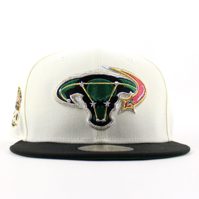 Retro Dallas Stars 20 Years New Era 59Fifty Fitted Hat (Chrome White Black Green Under brim)