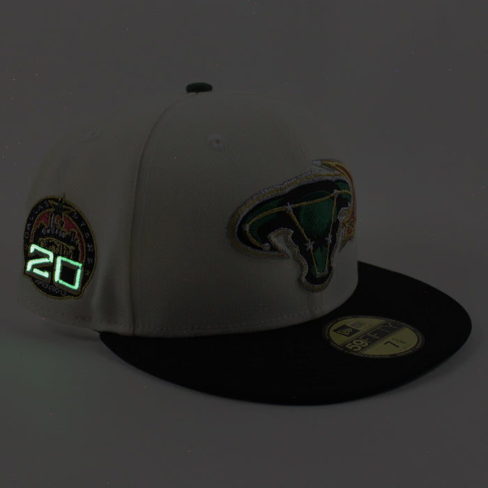 Retro Dallas Stars 20 Years New Era 59Fifty Fitted Hat (Chrome White Black Green Under brim)