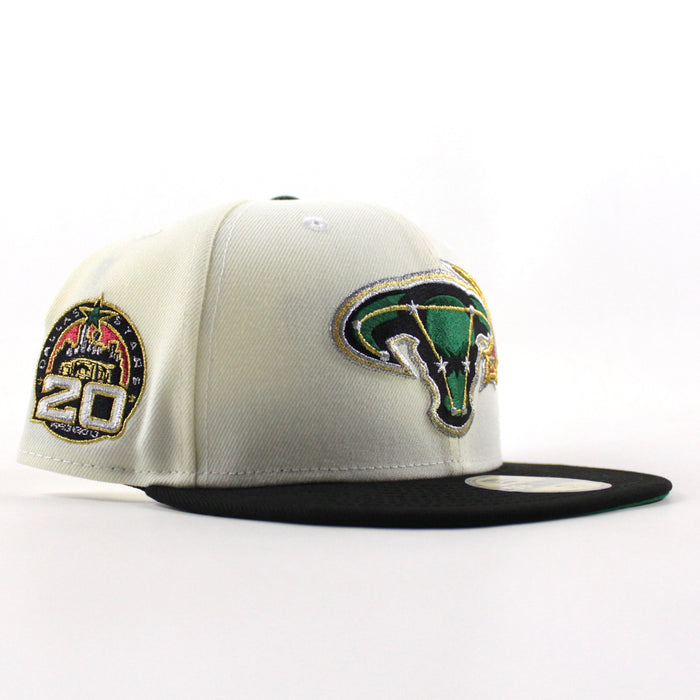 Retro Dallas Stars 20 Years New Era 59Fifty Fitted Hat (Chrome White Black Green Under brim)