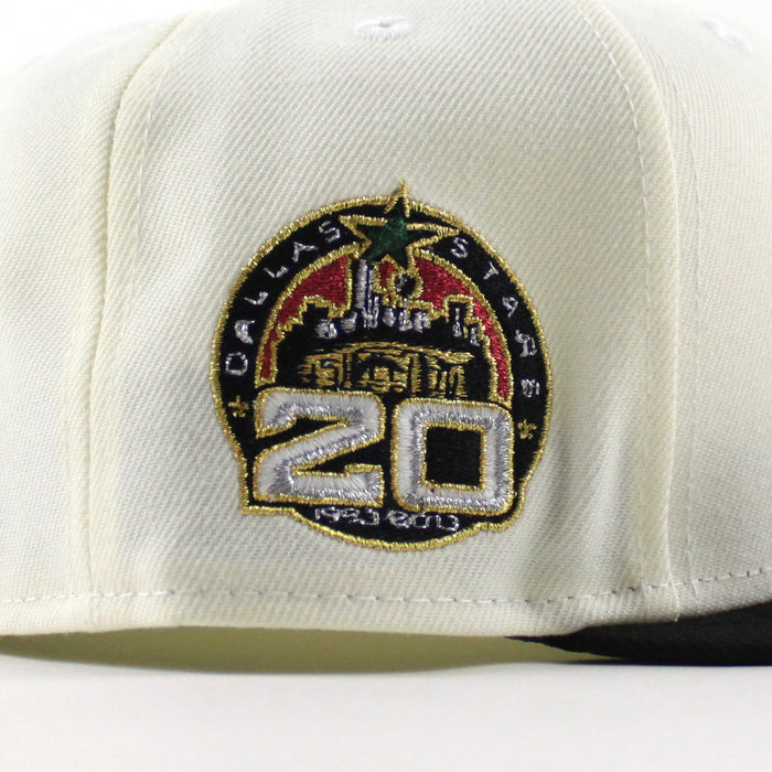 Retro Dallas Stars 20 Years New Era 59Fifty Fitted Hat (Chrome White Black Green Under brim)