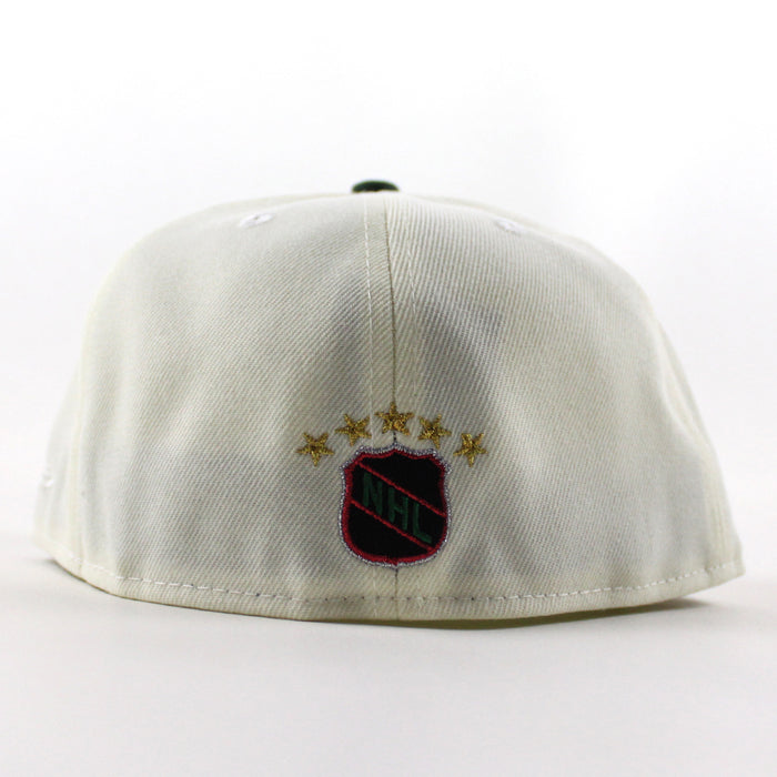 Retro Dallas Stars 20 Years New Era 59Fifty Fitted Hat (Chrome White Black Green Under brim)
