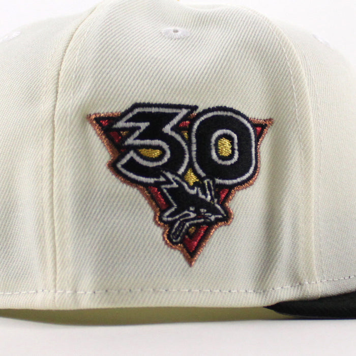 Retro San Jose Sharks 30 Years New Era 59Fifty Fitted Hat (Chrome White Black Gray Under Brim)