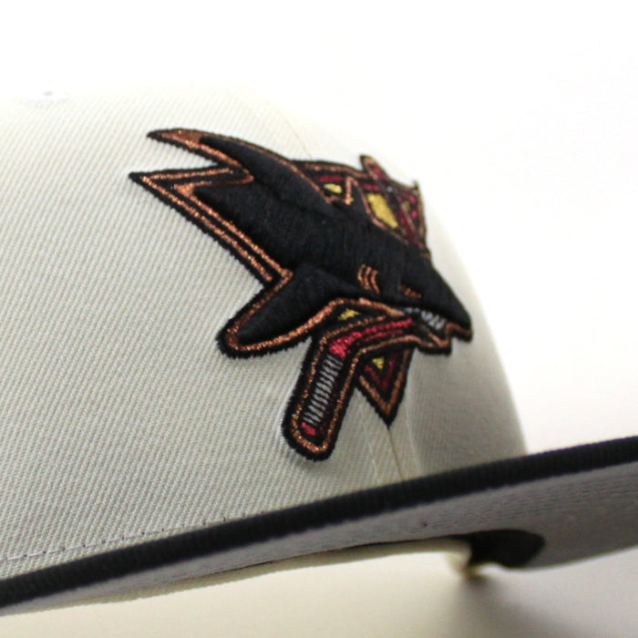 Retro San Jose Sharks 30 Years New Era 59Fifty Fitted Hat (Chrome White Black Gray Under Brim)