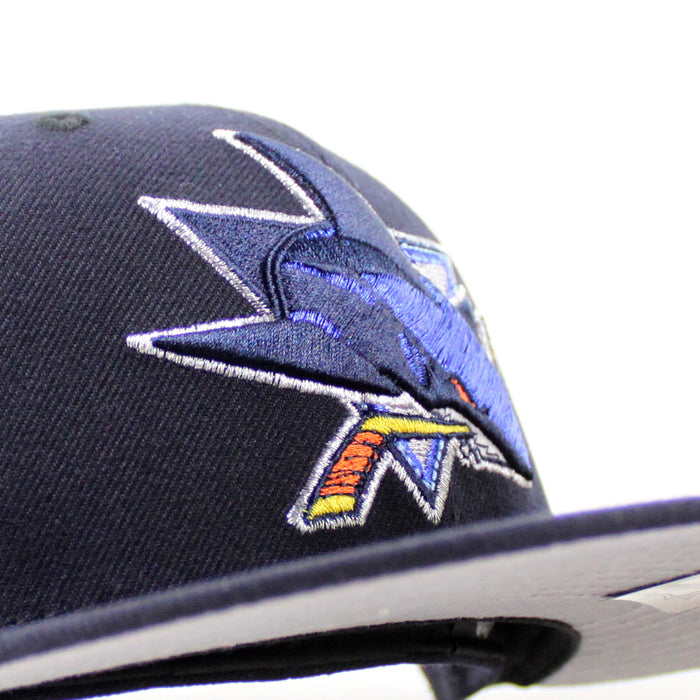 Retro San Jose Sharks 5th Season New Era 59Fifty Fitted Hat (Navy Gray Under Brim)