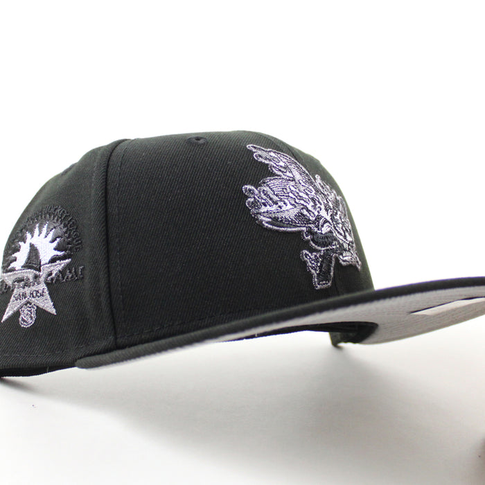 Retro San Jose Sharks All Star Patch New Era 59Fifty Fitted Hat (Black Gray Under Brim)