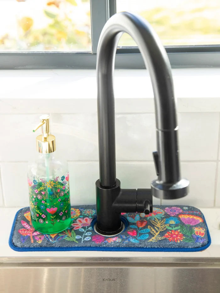 Reversible Faucet Sink Mat - Burnt Orange-view 1