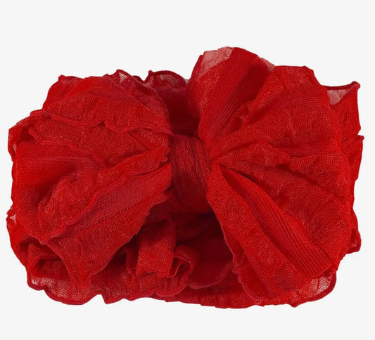 Rockin Royalty Bright Red Ruffled Headband