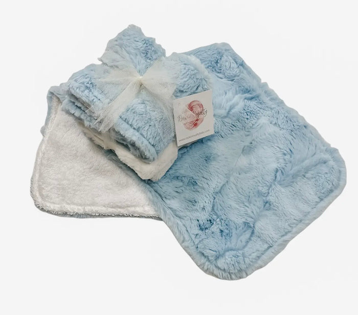 Rockin Royalty Classic Baby Blue Burp Cloth Set