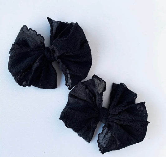 Rockin Royalty Ruffle Clip Set Black