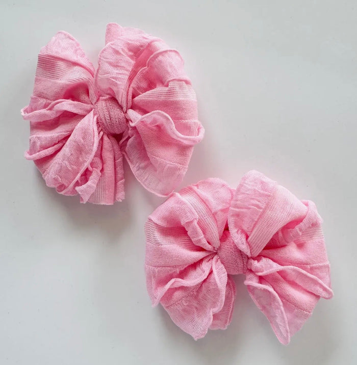 Rockin Royalty Ruffle Clip Set Bubble Gum