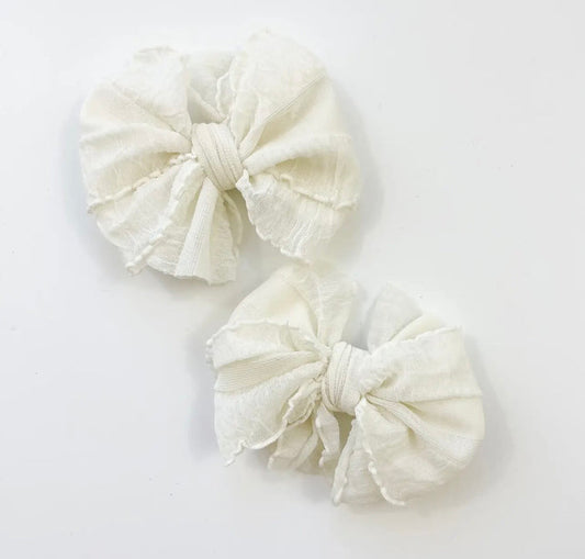 Rockin Royalty Ruffle Clip Set Ivory