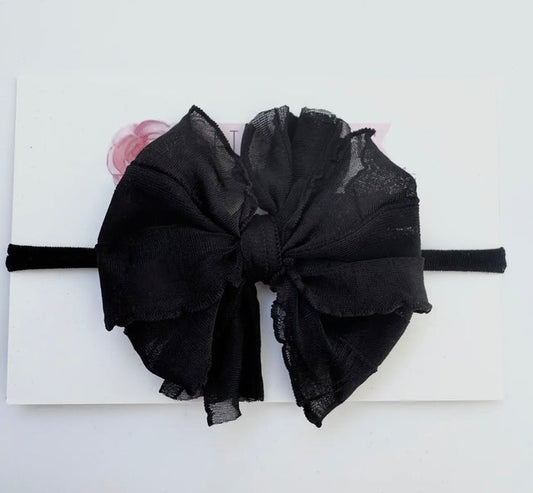 Rockin Royalty Skinny Mini Ruffled Headband Black