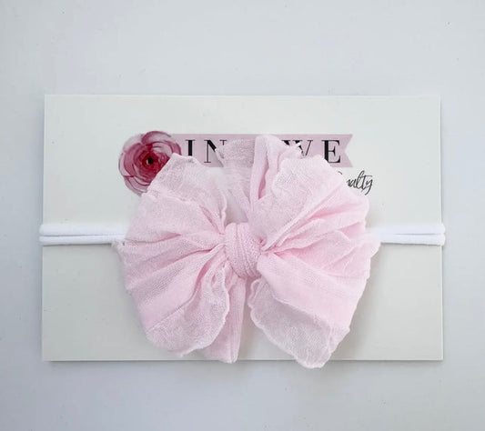 Rockin Royalty Skinny Mini Ruffled Headband Perfect Pink