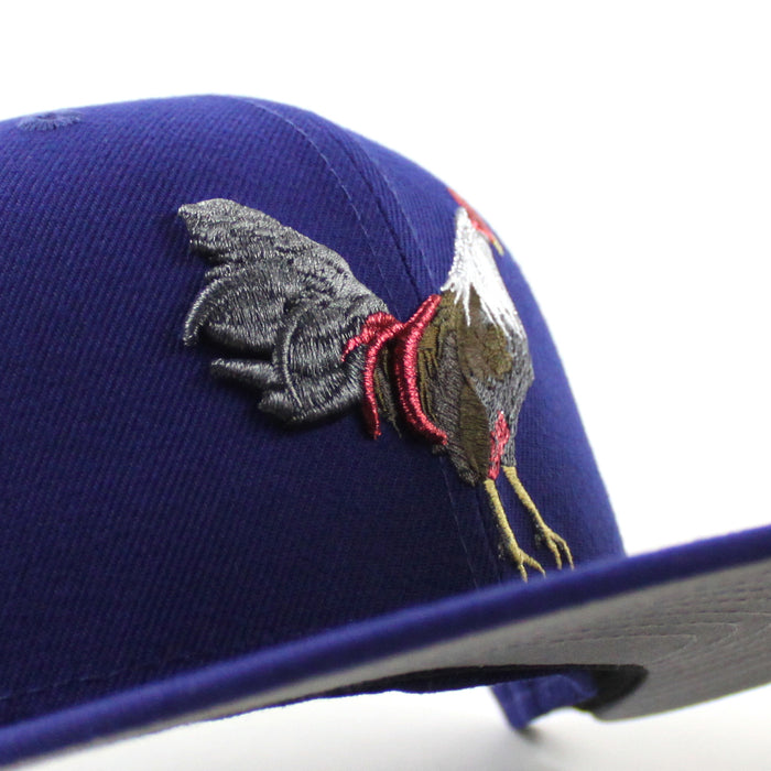 ROOSTER California New Era 59Fifty Fitted Hat (Royal Blue Gray Under Brim)
