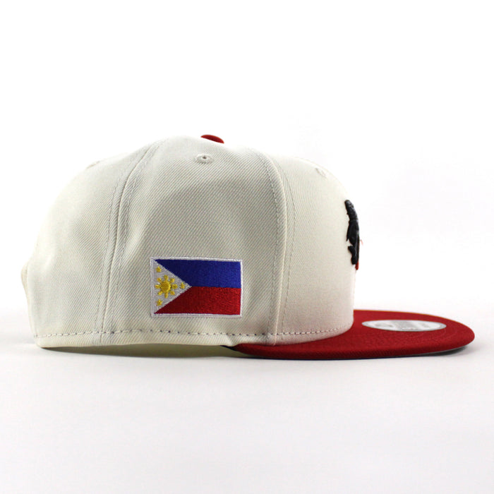 ROOSTER Philippines flag New Era 9Fifty Snapback Cap (Chrome White Red Gray Under Brim)