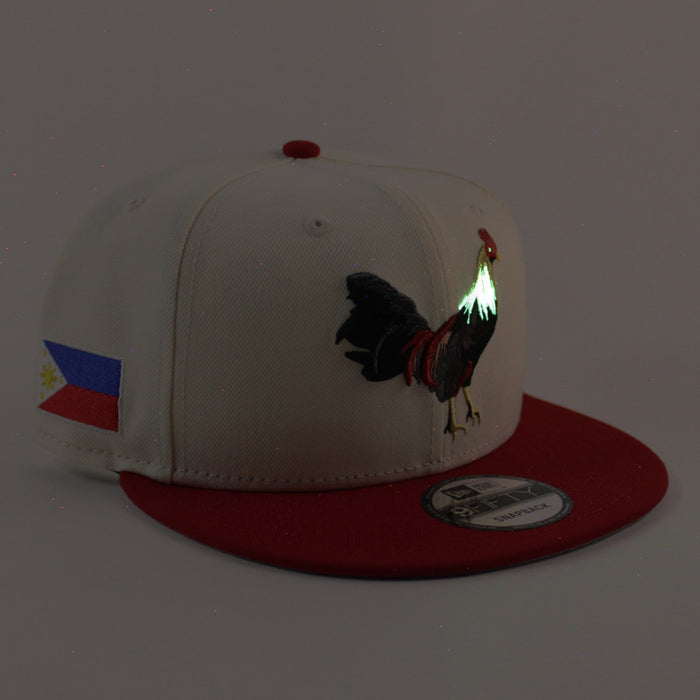 ROOSTER Philippines flag New Era 9Fifty Snapback Cap (Chrome White Red Gray Under Brim)