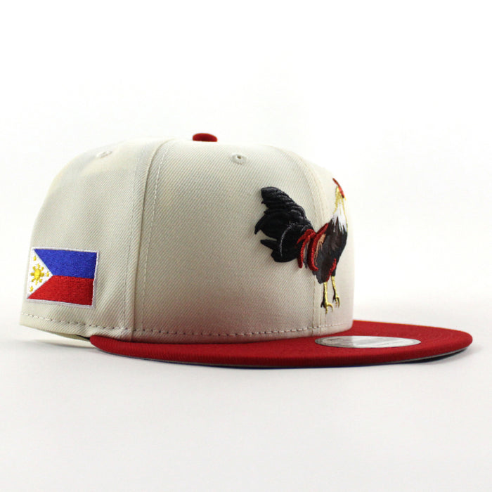 ROOSTER Philippines flag New Era 9Fifty Snapback Cap (Chrome White Red Gray Under Brim)