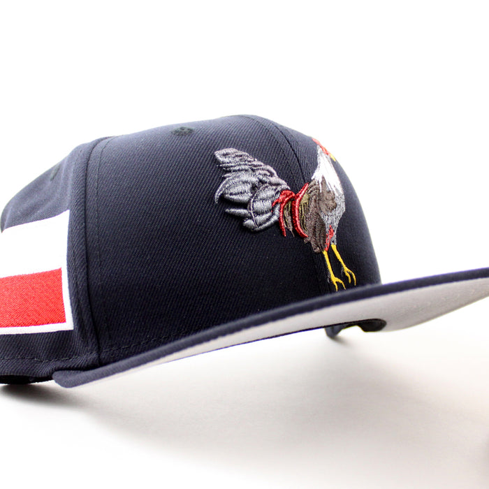 ROOSTER Texas flag New Era 9Fifty Fitted Cap (Navy Gray Under Brim)