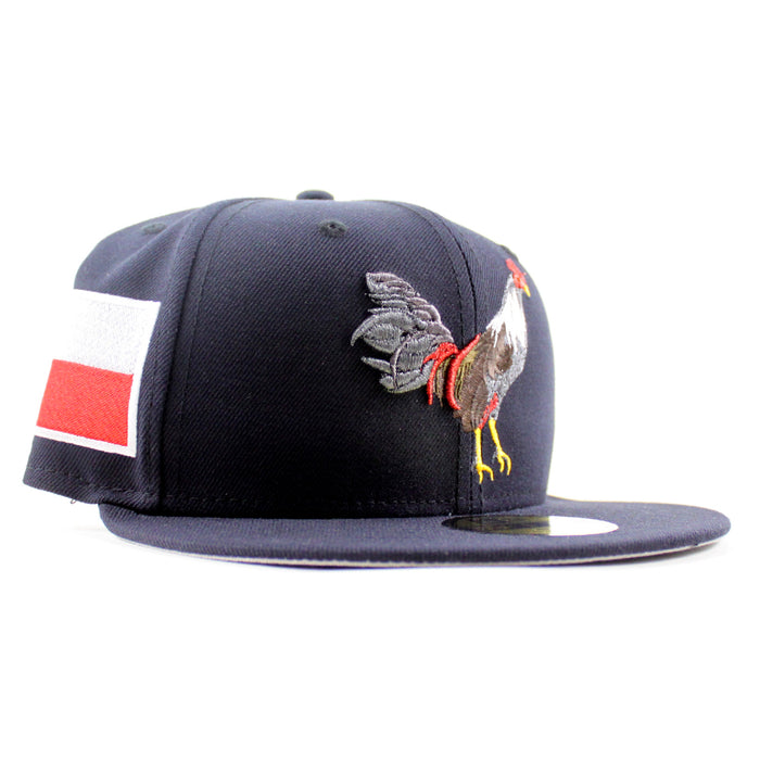 ROOSTER Texas flag New Era 9Fifty Fitted Cap (Navy Gray Under Brim)