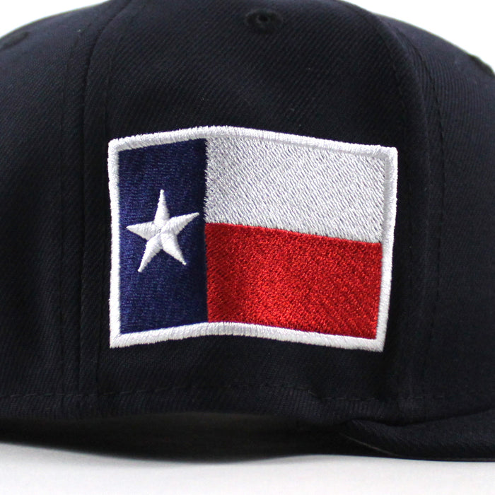 ROOSTER Texas flag New Era 9Fifty Fitted Cap (Navy Gray Under Brim)