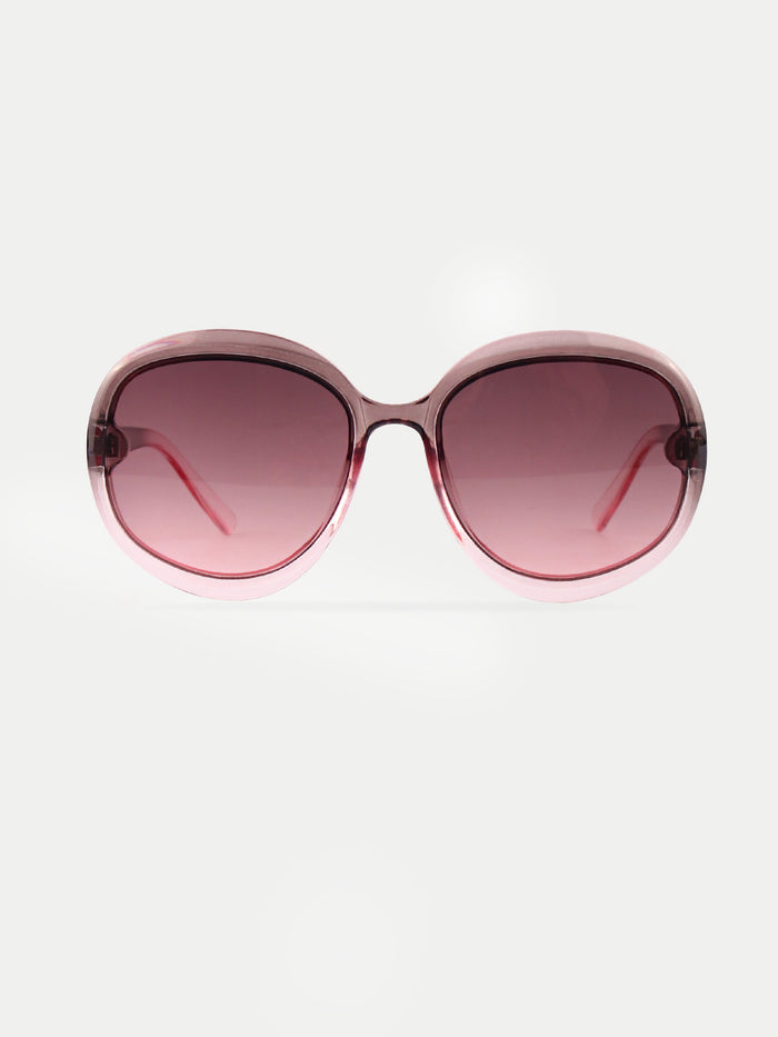Round 70s Ombre Sunglasses | Grey Ombre-Image 1