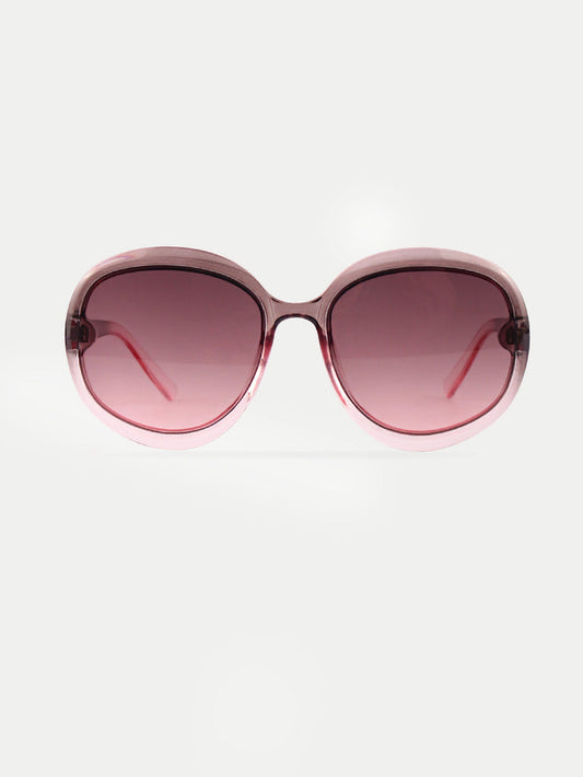 Round 70s Ombre Sunglasses | Grey Ombre-Image 1