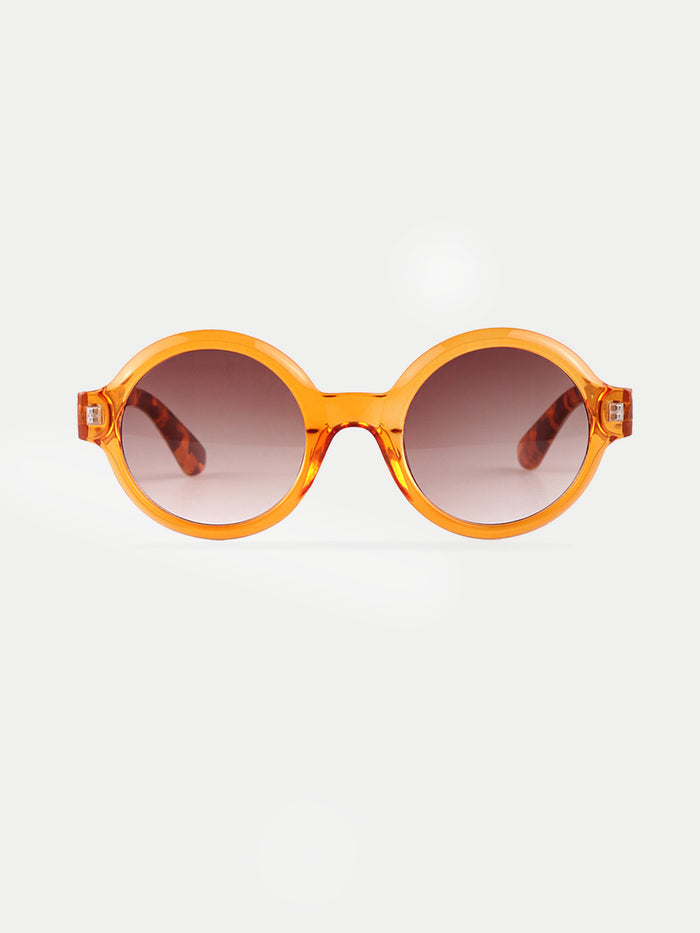 Round 80's Mod Sunglasses | Yellow-Image 1
