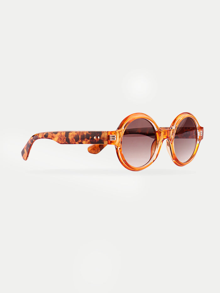 Round 80's Mod Sunglasses | Yellow-Image 2