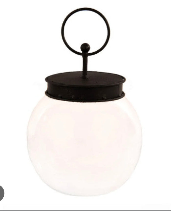 Round Top Bubble Jar with Black Lid