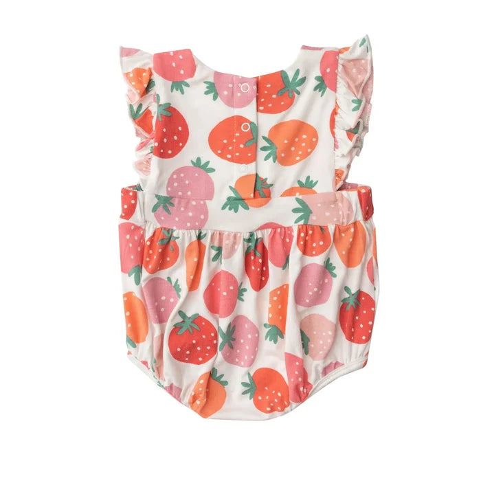 Ruffle Sunsuit - Strawberries | Angel Dear - Jenni Kidz