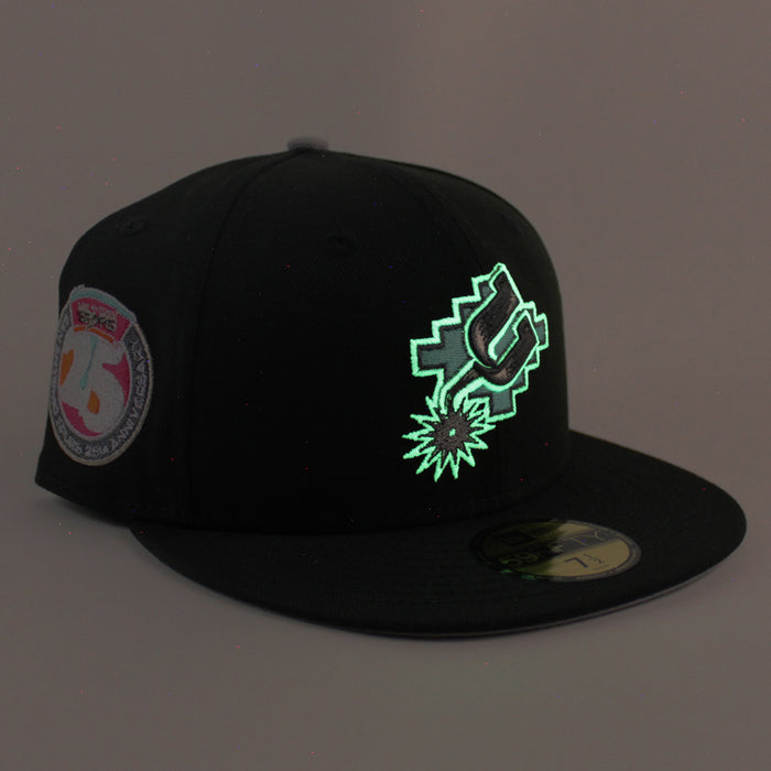 San Antonio Spurs 25 Years New Era 59Fifty Fitted Hat (Black Gray Under Brim)
