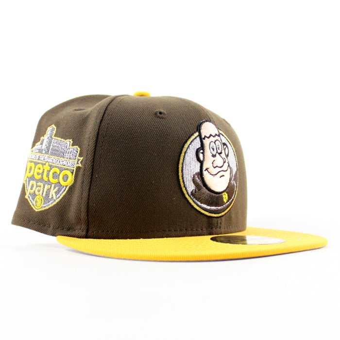 San Diego Padres Petco Park New Era 59Fifty Fitted Hat (Walnut Gold Gray Under Brim)