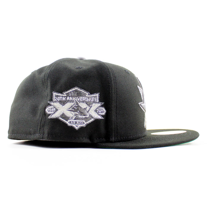 San Jose Sharks 20th Anniversary New Era 59Fifty Fitted Hat (Black Green Under Brim)