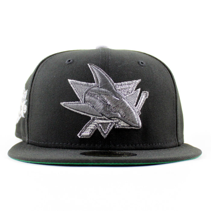 San Jose Sharks 20th Anniversary New Era 59Fifty Fitted Hat (Black Green Under Brim)
