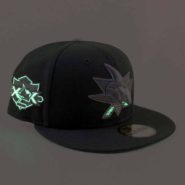 San Jose Sharks 20th Anniversary New Era 59Fifty Fitted Hat (Black Green Under Brim)