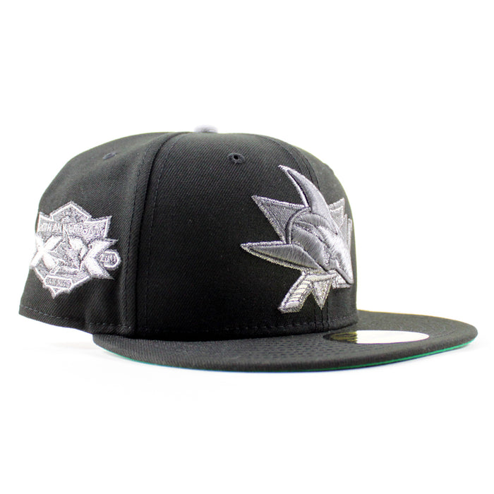 San Jose Sharks 20th Anniversary New Era 59Fifty Fitted Hat (Black Green Under Brim)
