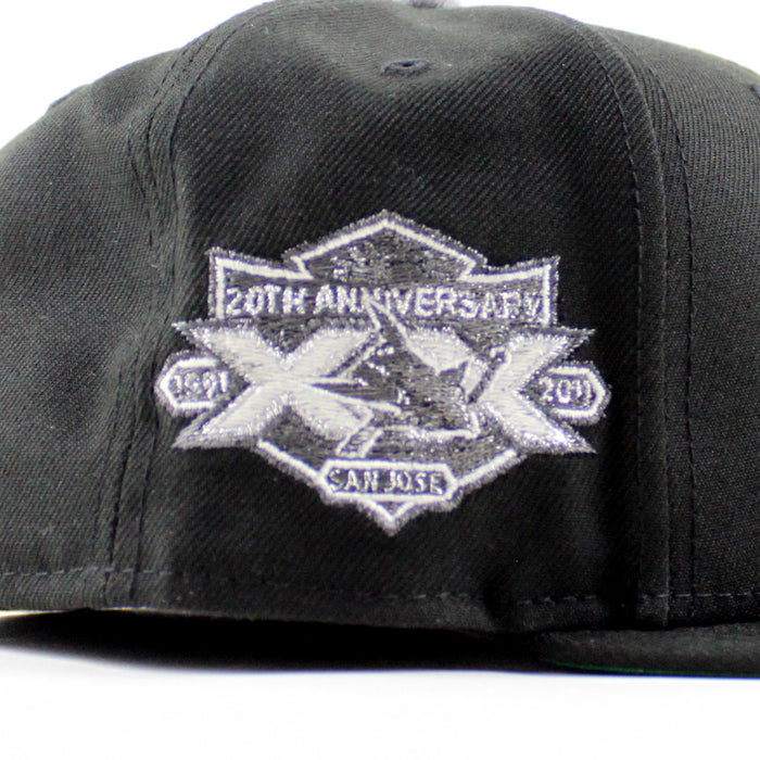 San Jose Sharks 20th Anniversary New Era 59Fifty Fitted Hat (Black Green Under Brim)