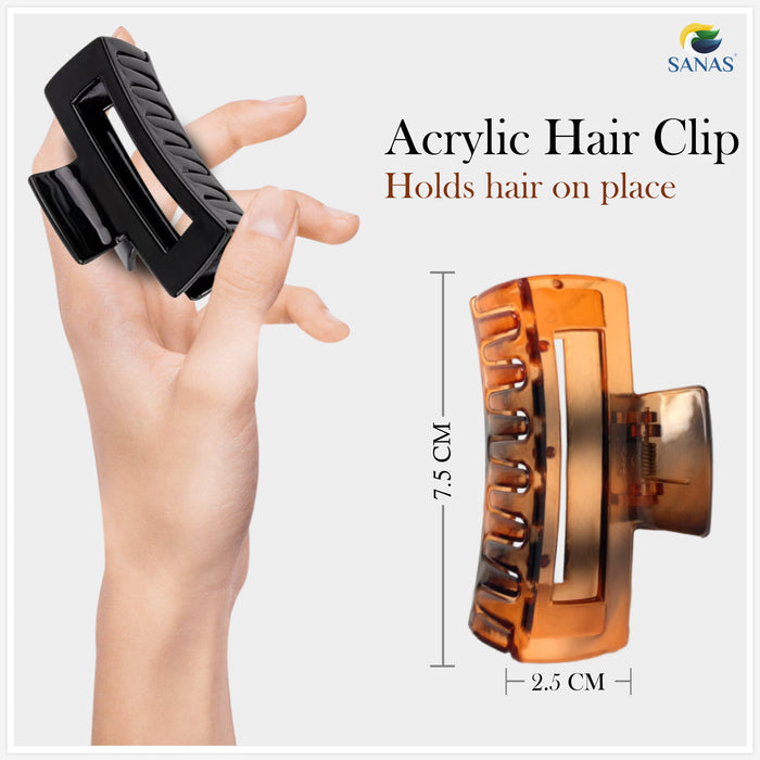 Premium Korean Acrylic Rectangle Hair Clips with Strong Grip