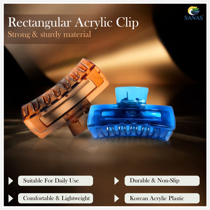 Strong Hold Rectangle Hair Clips for Long Hair
