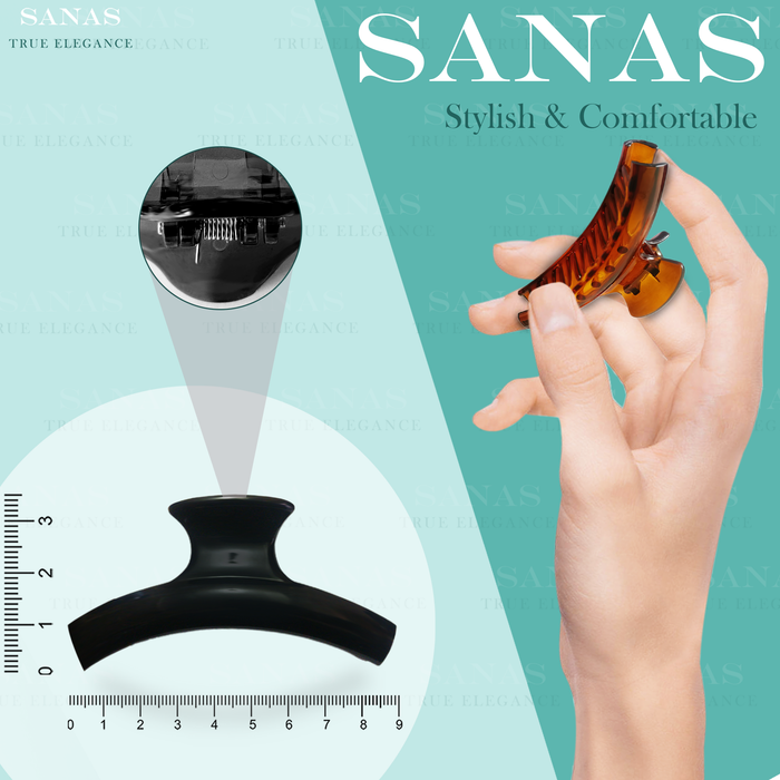 Korean Acrylic Semi Curve Hair Claw Clips with Strong Grip