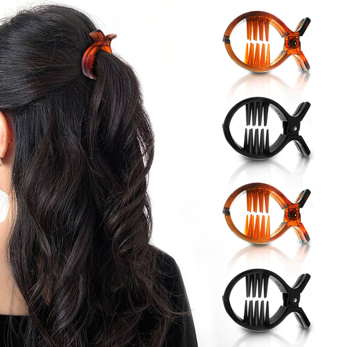 Sanas small oval hair clips – mini hair clutcher set for women (4 pcs)