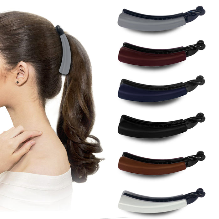 SANAS 6 Pcs acrylic banana hair clips for women with strong grip