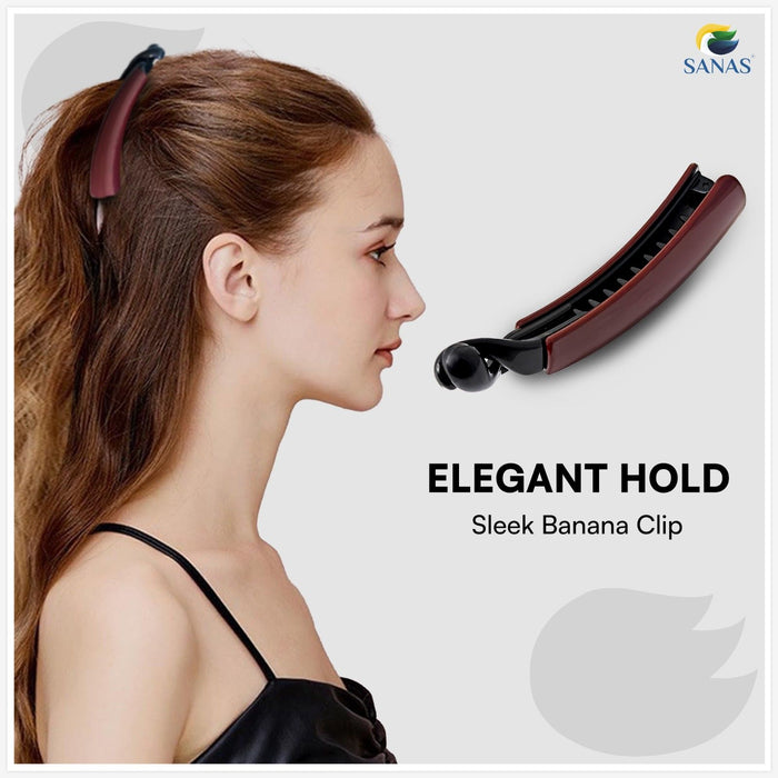 SANAS banana hair clip set for long straight and wavy hair