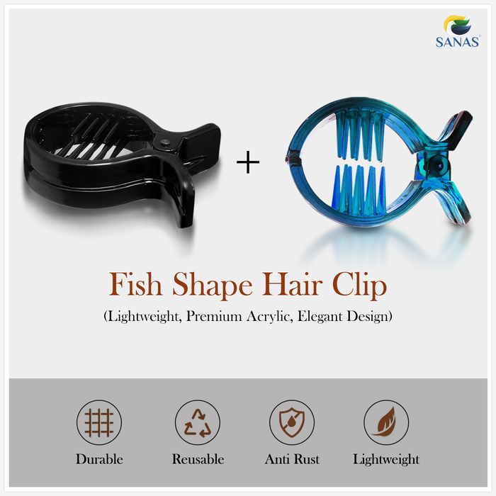 Sanas 3 pcs big oval hair clip set for women