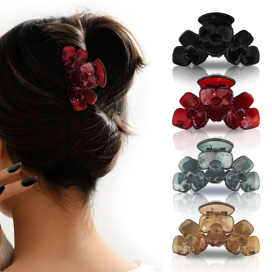Sanas Flat Petal Big Hair Clips 4 Pcs for Women and Girls