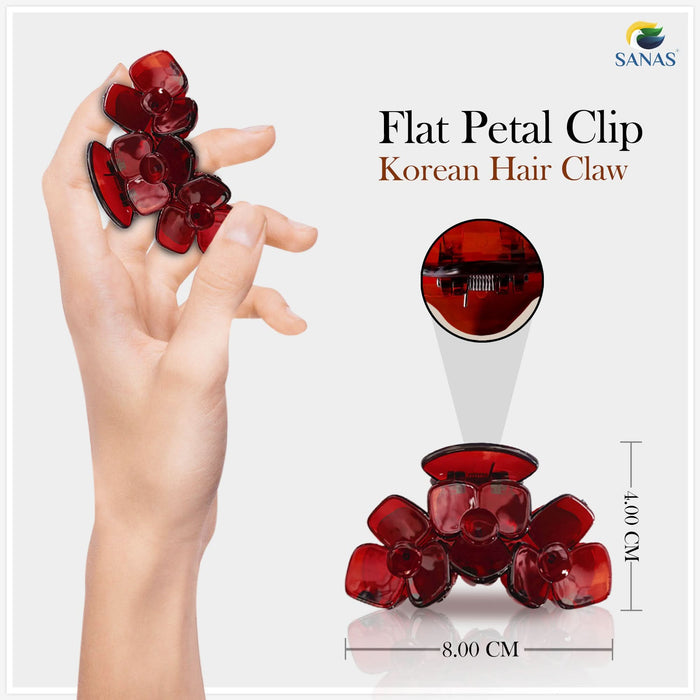 Multicolor Flat Petal Hair Clips for Women with Strong Grip