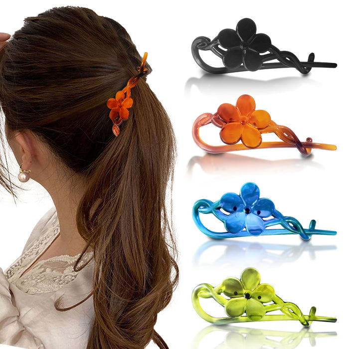floral twisted hair clips for women
