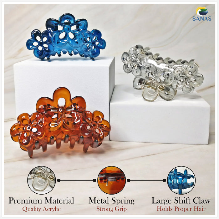 Multicolor Flower Hair Accessories for Women with Durable Acrylic Design